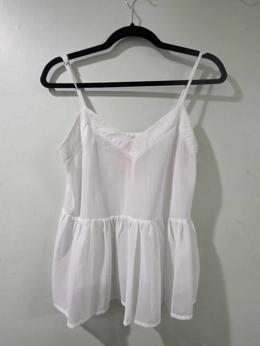 ENDLESS ROSE  Tank Cami With Adjustsble Straps ,Pleated Back & Peplum Hem. S. 👀 - Picture 2 of 13